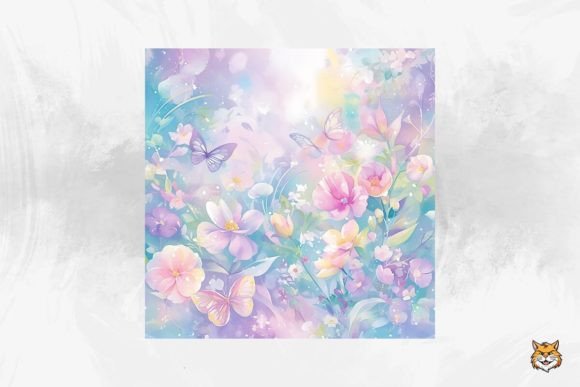 Download Pastel Fairy Garden Watercolor Digital Paper Background - Background Collection