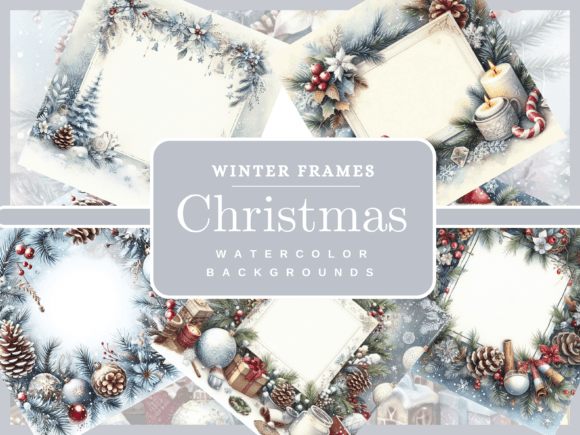 Download Winter Frame Christmas Background Bundle - Background Collection