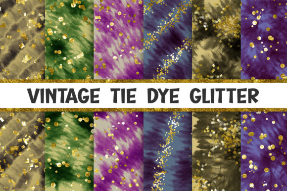 Download Vintage Tie Dye Glitter Background Set - Background Collection