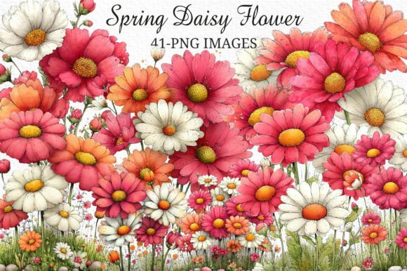 Download Spring Daisy Flower Clipart Png Bundle - Flower clipart png Collection
