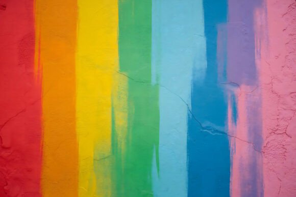 Download Rainbow Wall Paint Strokes Background - Background Collection