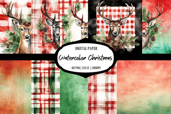 Download BUNDLE Christmas Background | Watercolor - Background Collection