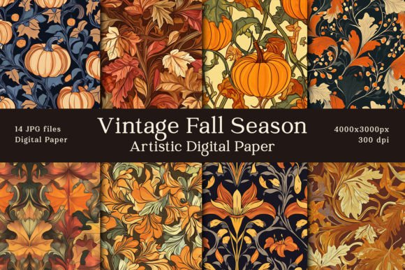 Download Vintage Fall Season Artistic Backgrounds - Background Collection