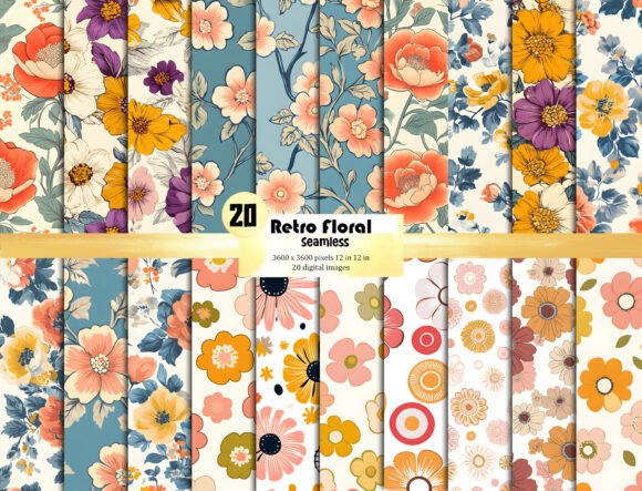 Download Retro Floral Background Pattern - Background Collection