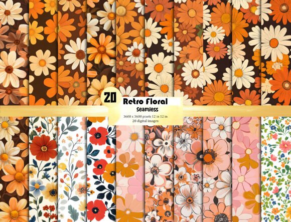 Download Retro Floral Background Pattern Texture - Background Collection