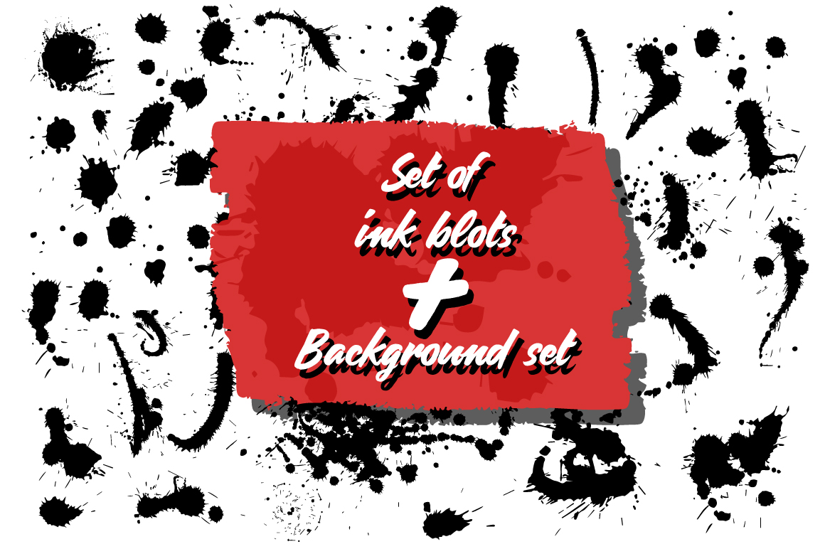 Download Ink Blots Set + 10 Backgrounds - Background Collection